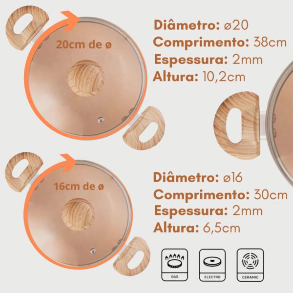 Jogo de Panelas Kit 4 Pçs Antiaderente Cerâmica - Imagem 7
