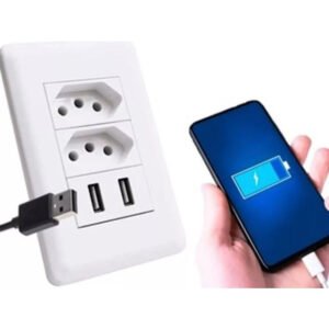 Tomada Parede Entradas USB Carregador Universal Qualidade Eficácia