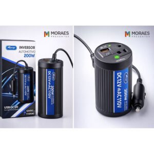 🔌 Inversor Automotivo Knup 200W – Praticidade e Energia Onde Você Estiver!