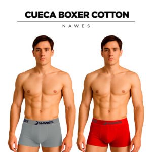 Cueca Boxer Masculina Algodão Nawes Confortável e Resistente com Elástico Largo