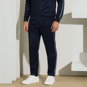 Jaqueta e Calça Tactel Masculina Plus size com Listras Barra e Punho Canelado com Capuz Lisa