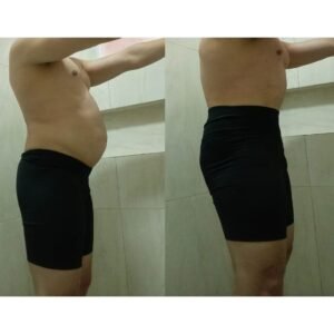 Bermuda Masculina Cinta modeladora de compressão forte de alta performance cós alto