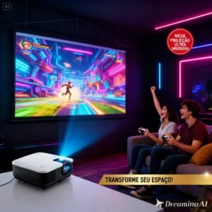 Tela Projetor 72" (140x100cm) Premium Fosca + Cordão - Home Theater Datashow