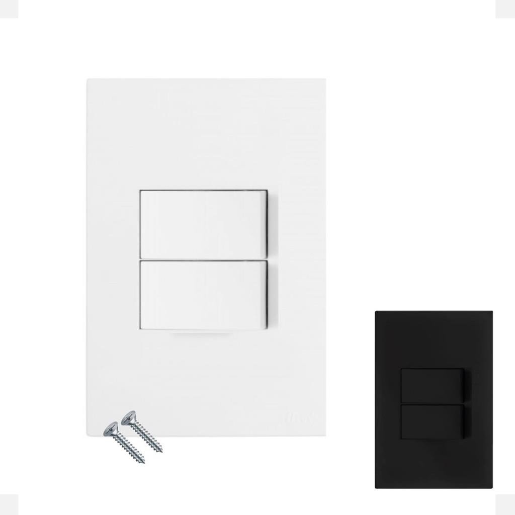 Interruptor 02 Teclas Horizontal Fosco 4x2 Satin B.lux Recta