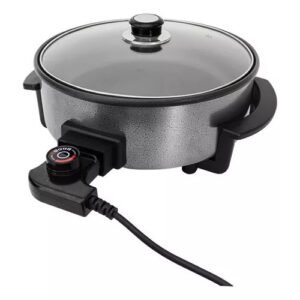 PANELA ELETRICA MANGIARE PRETA REDONDA 30CM 127V 220V AGRATTO